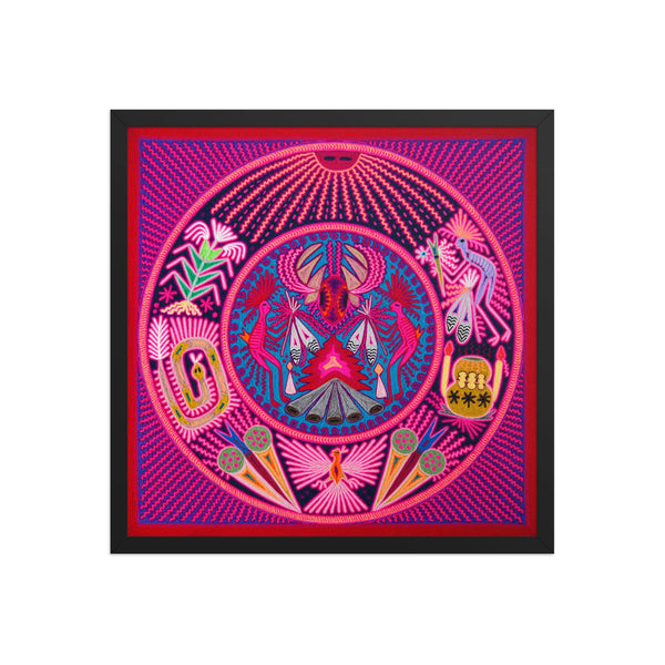 Huichol Yarn Painting Print • L - 121 - Huichol Arts