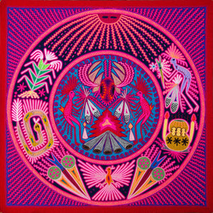 Huichol Yarn Painting Print • L - 121 - Huichol Arts