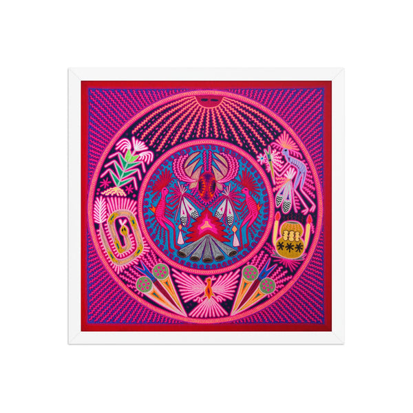 Huichol Yarn Painting Print • L - 121 - Huichol Arts