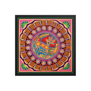Huichol Yarn Painting Print • L - 122 - Huichol Arts