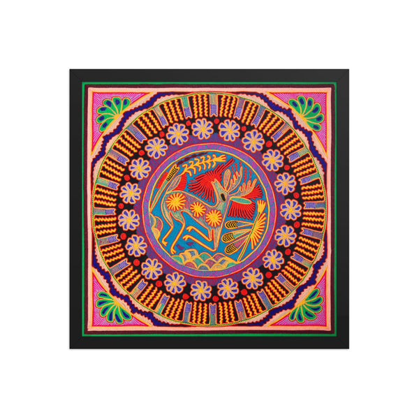 Huichol Yarn Painting Print • L - 122 - Huichol Arts