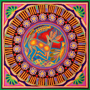 Huichol Yarn Painting Print • L - 122 - Huichol Arts