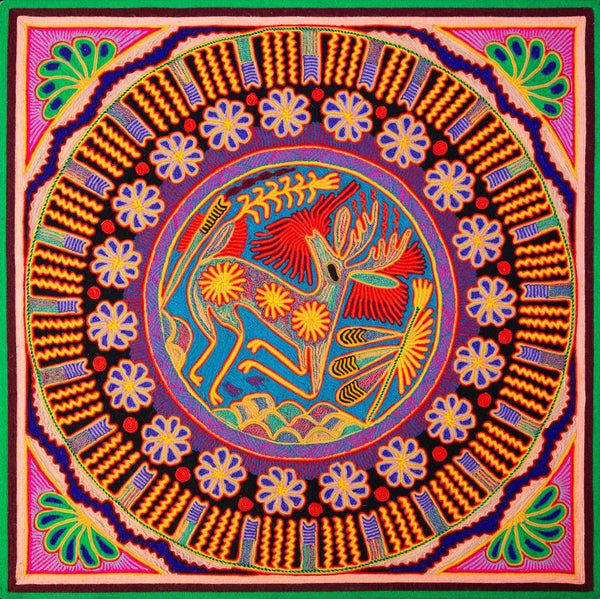 Huichol Yarn Painting Print • L - 122 - Huichol Arts