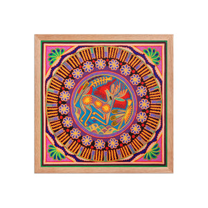 Huichol Yarn Painting Print • L - 122 - Huichol Arts