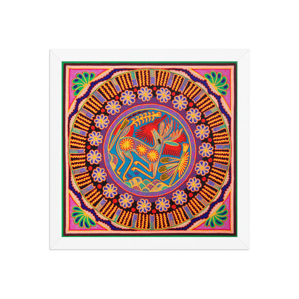 Huichol Yarn Painting Print • L - 122 - Huichol Arts