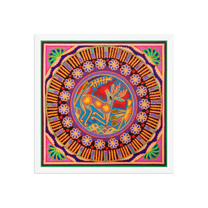 Huichol Yarn Painting Print • L - 122 - Huichol Arts
