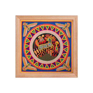 Huichol Yarn Painting Print • L - 123 - Huichol Arts