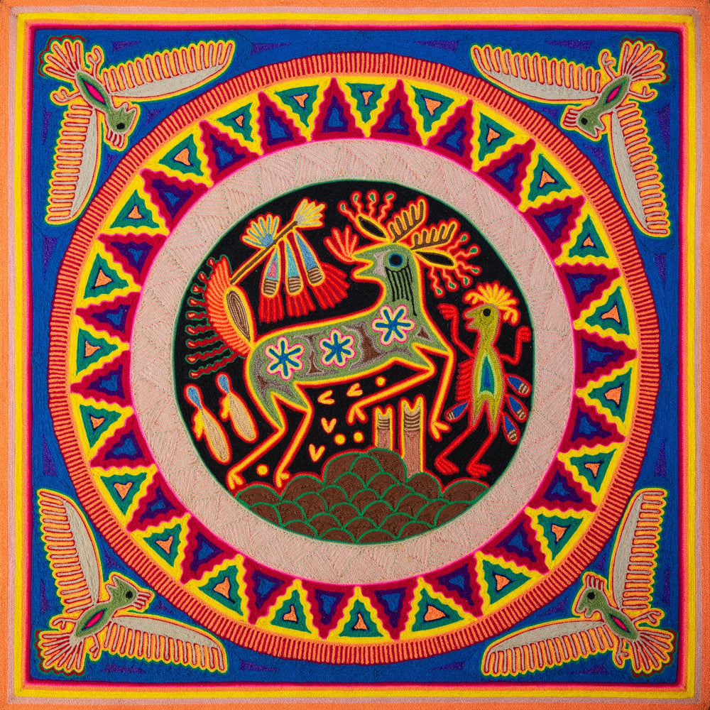 Huichol Yarn Painting Print • L - 123 - Huichol Arts