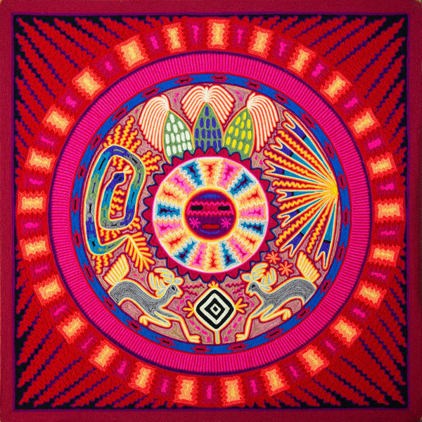 Huichol Yarn Painting Print • L - 124 - Huichol Arts