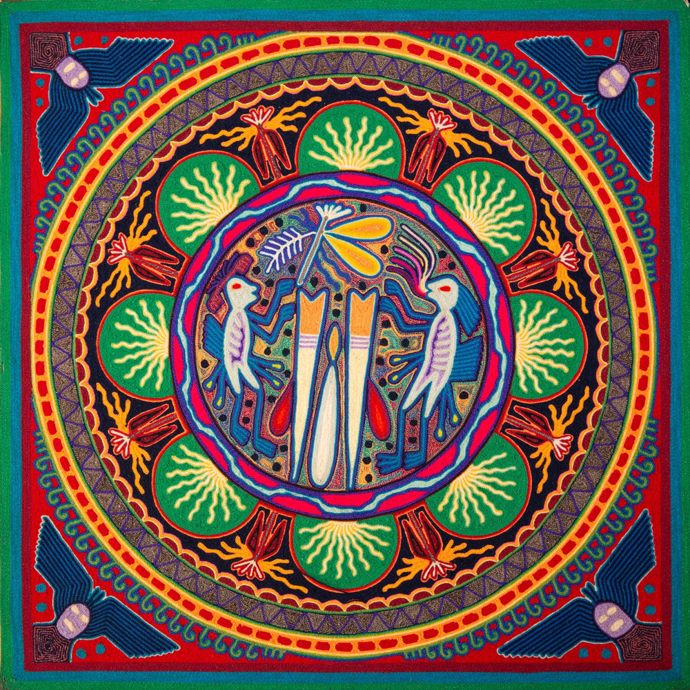 Huichol Yarn Painting Print • L - 127 - Huichol Arts