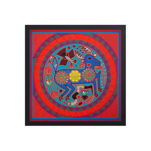 Huichol Yarn Painting Print • L - 128 - Huichol Arts