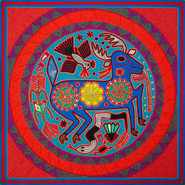 Huichol Yarn Painting Print • L - 128 - Huichol Arts