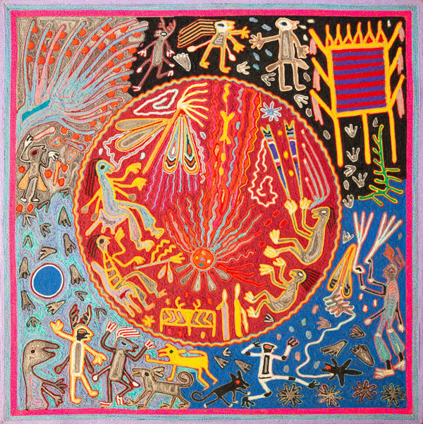 Huichol Yarn Painting Print • L - 129 - Huichol Arts