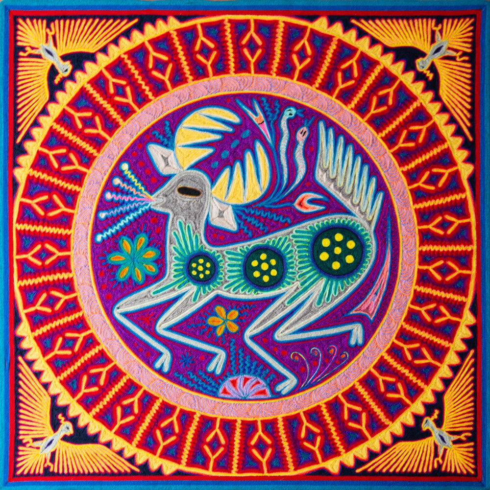 Huichol Yarn Painting Print • L - 130 - Huichol Arts