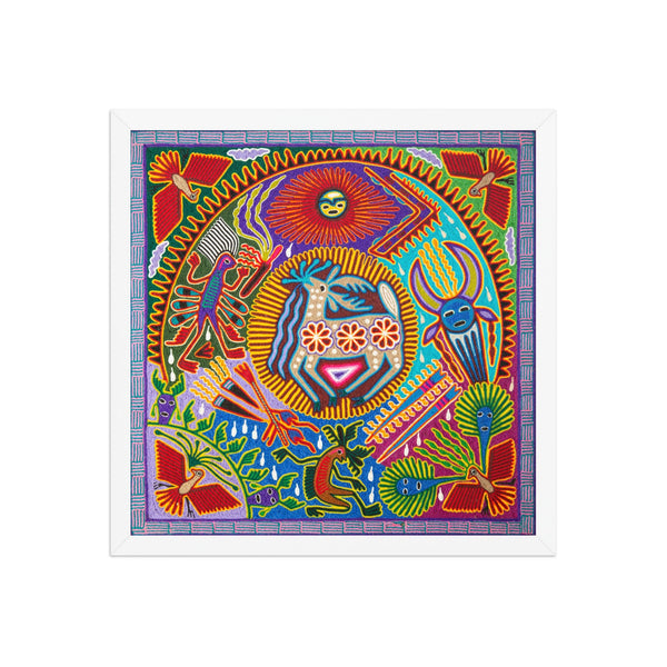 Huichol Yarn Painting Print • L - 132 - Huichol Arts