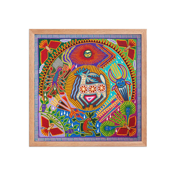 Huichol Yarn Painting Print • L - 132 - Huichol Arts