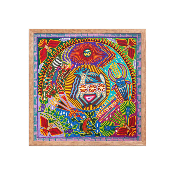 Huichol Yarn Painting Print • L - 132 - Huichol Arts