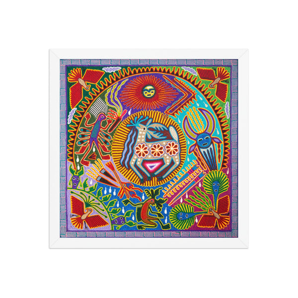 Huichol Yarn Painting Print • L - 132 - Huichol Arts