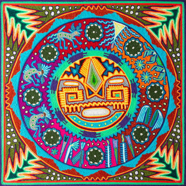 Huichol Yarn Painting Print • L - 136 - Huichol Arts