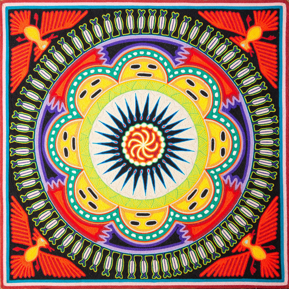 Huichol Yarn Painting Print • L - 138 - Huichol Arts