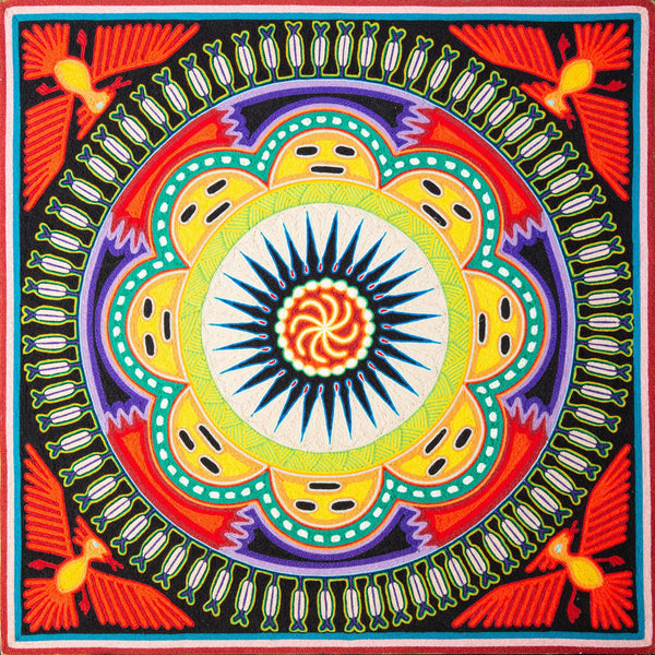 Huichol Yarn Painting Print • L - 138 - Huichol Arts