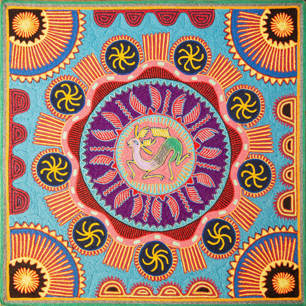 Huichol Yarn Painting Print • L - 142 - Huichol Arts