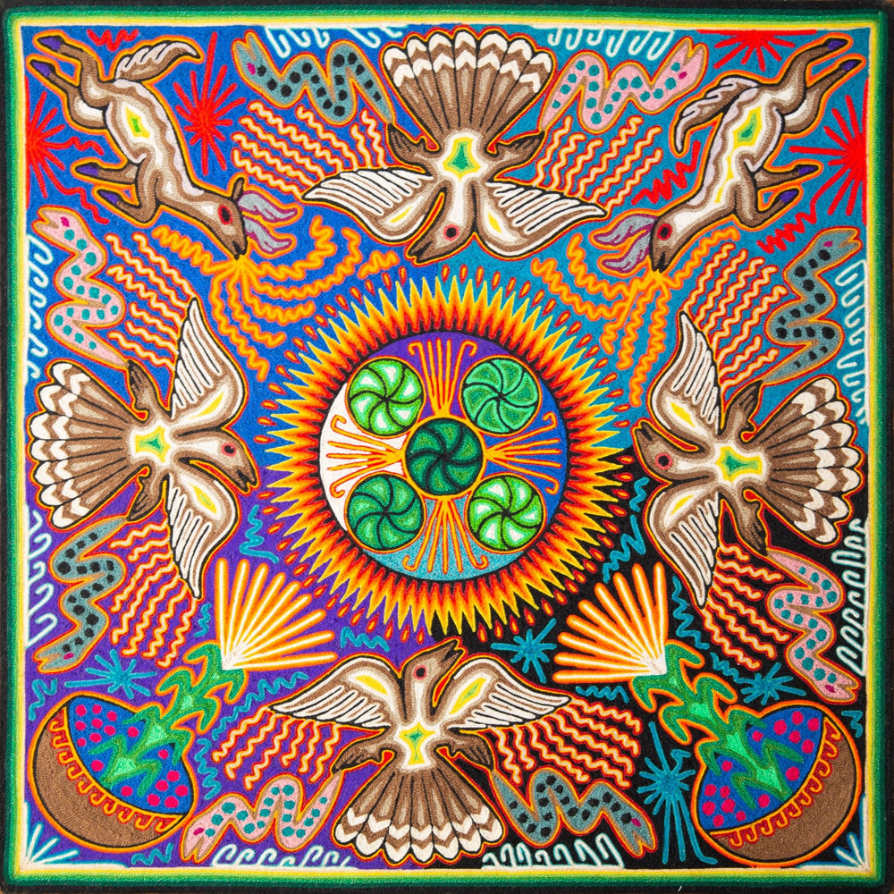 Huichol Yarn Painting Print • L - 145 - Huichol Arts