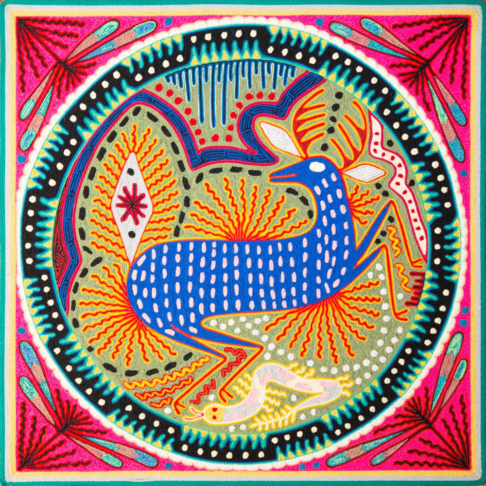 Huichol Yarn Painting Print • L - 148 - Huichol Arts
