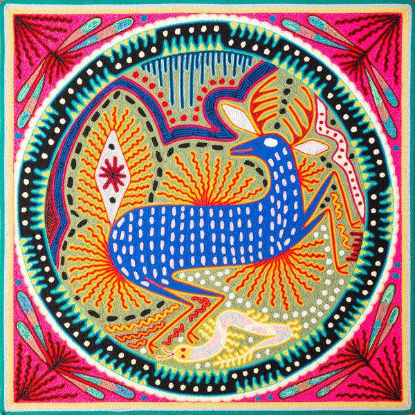 Huichol Yarn Painting Print • L - 148 - Huichol Arts