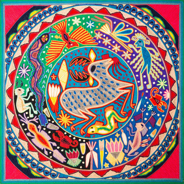Huichol Yarn Painting Print • L - 149 - Huichol Arts