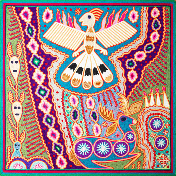 Huichol Yarn Painting Print • L - 152 - Huichol Arts