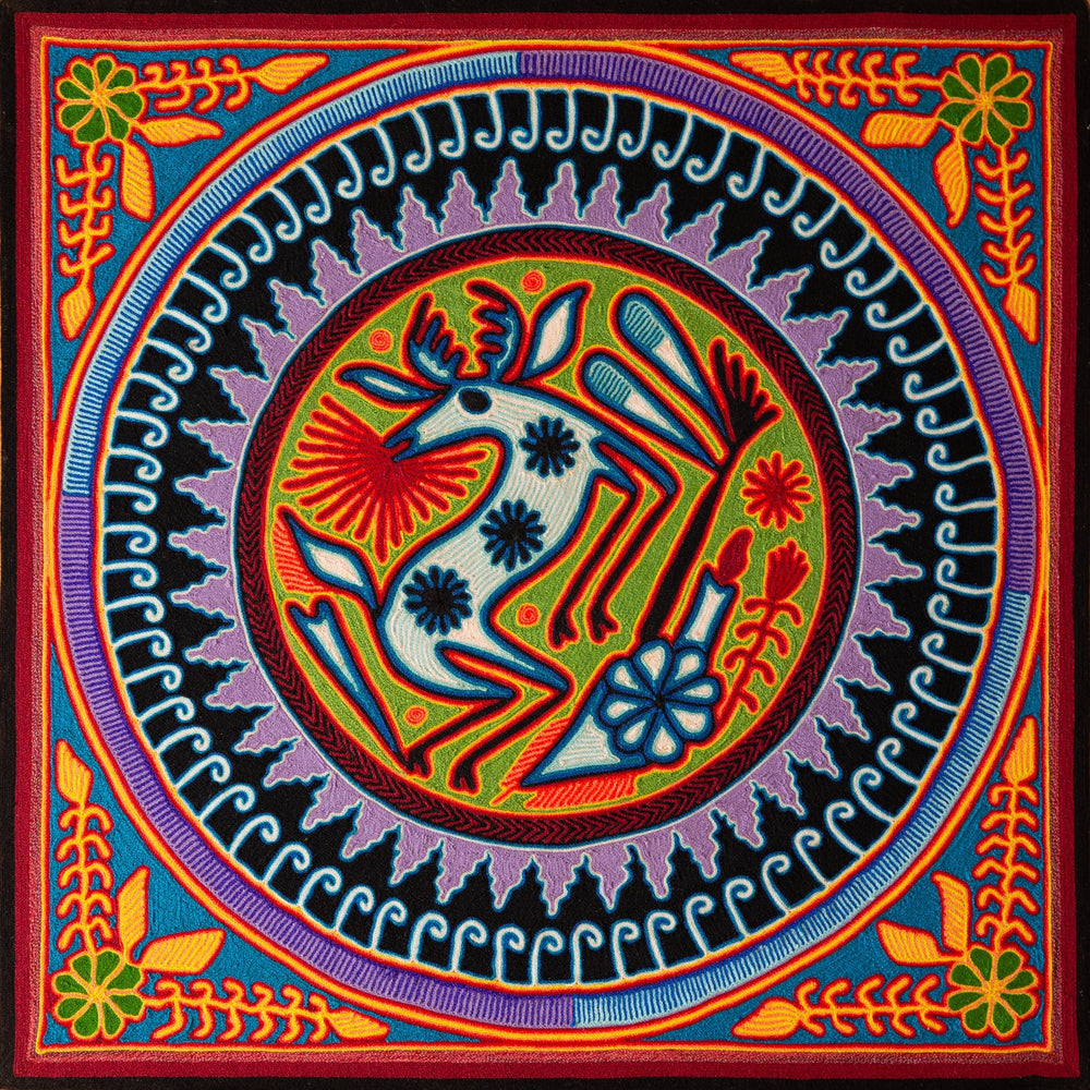 Huichol Yarn Painting Print • L - 153 - Huichol Arts