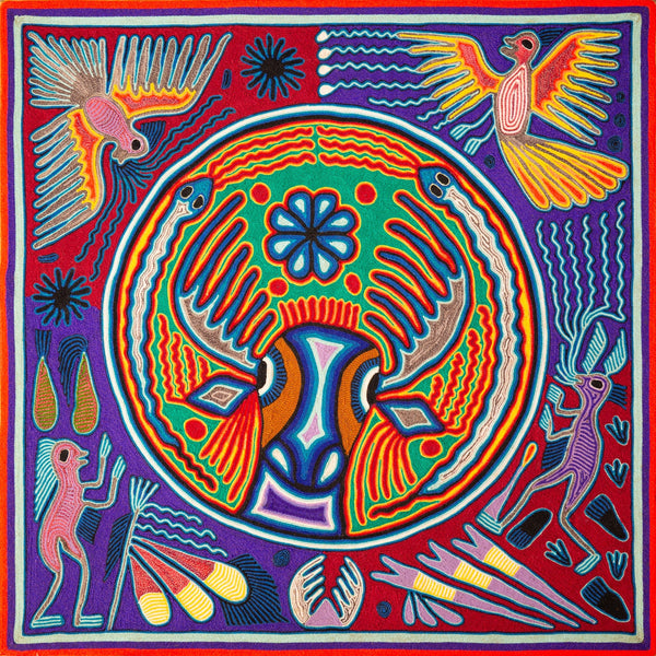 Huichol Yarn Painting Print • L - 156 - Huichol Arts