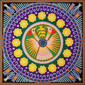 Huichol Yarn Painting Print • L - 158 - Huichol Arts
