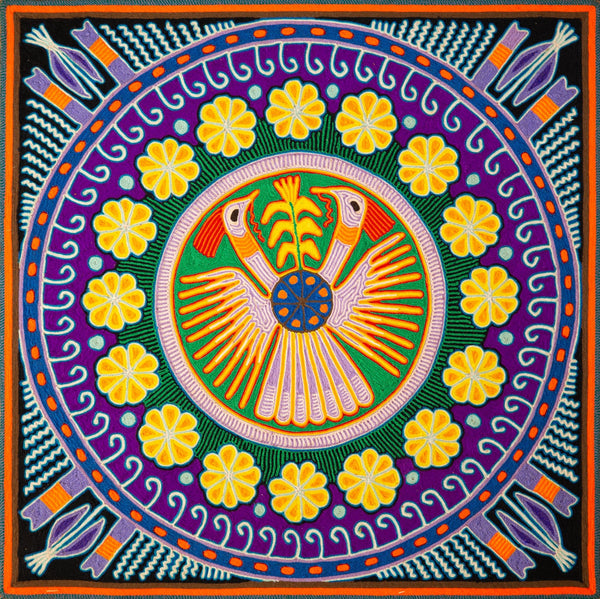 Huichol Yarn Painting Print • L - 158 - Huichol Arts
