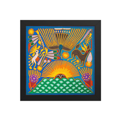 Huichol Yarn Painting Print • L - 159 - Huichol Arts