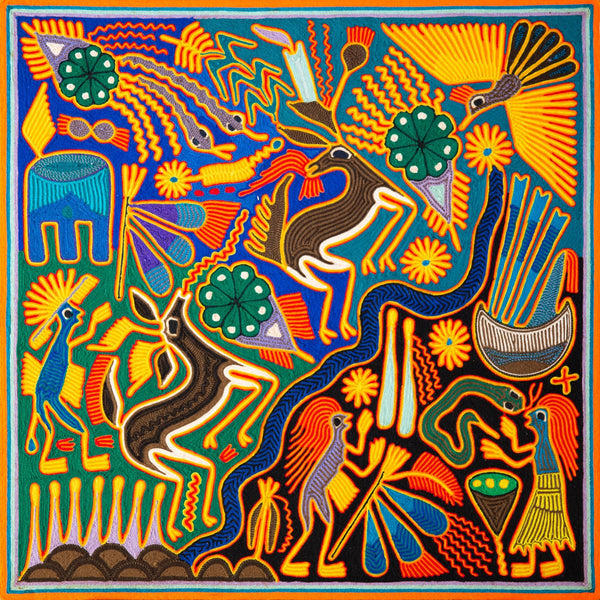 Huichol Yarn Painting Print • L - 160 - Huichol Arts