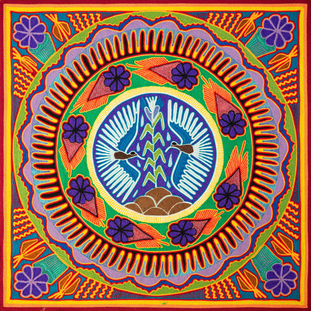 Huichol Yarn Painting Print • L - 161 - Huichol Arts