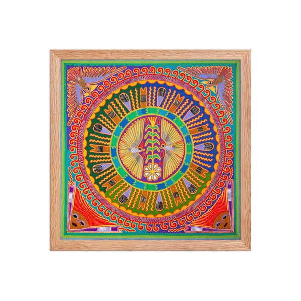 Huichol Yarn Painting Print • L - 163 - Huichol Arts