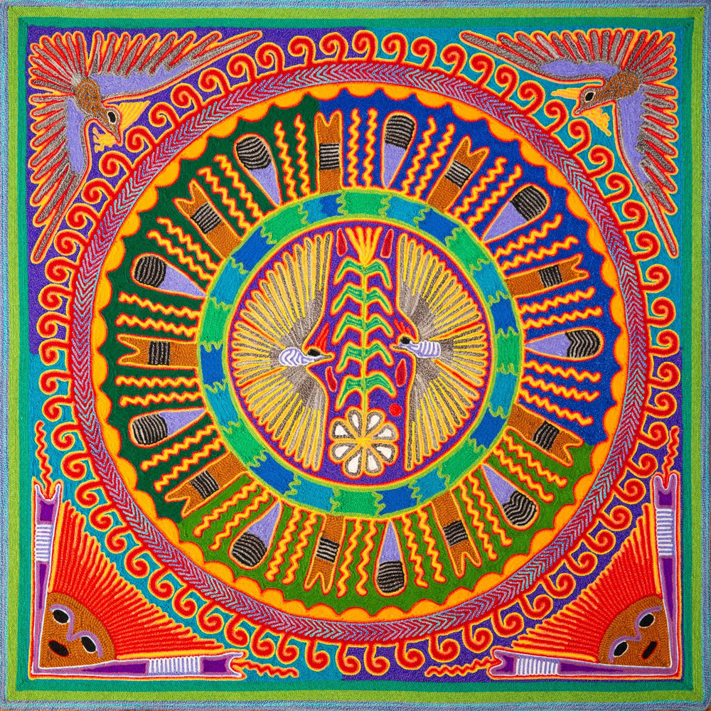 Huichol Yarn Painting Print • L - 163 - Huichol Arts
