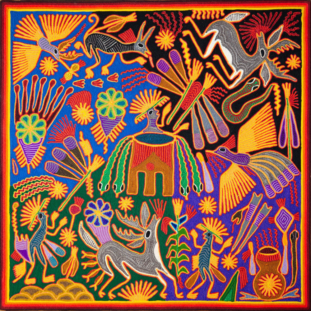 Huichol Yarn Painting Print • L - 164 - Huichol Arts