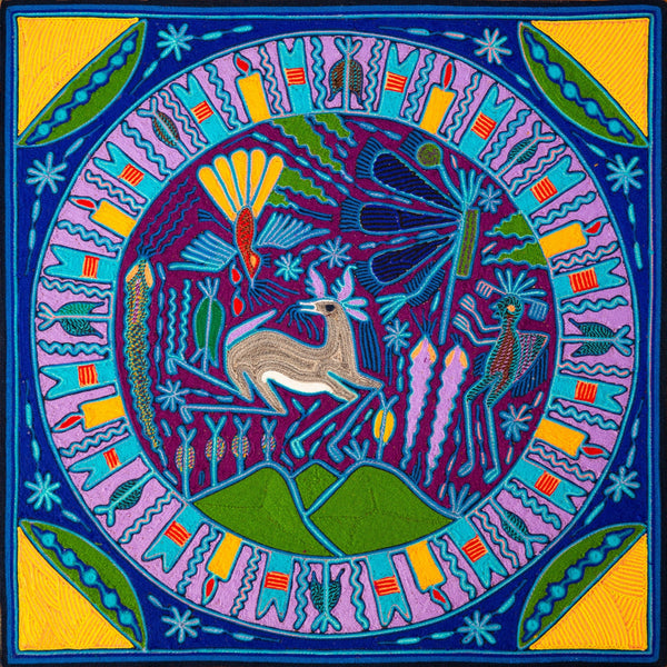 Huichol Yarn Painting Print • L - 165 - Huichol Arts