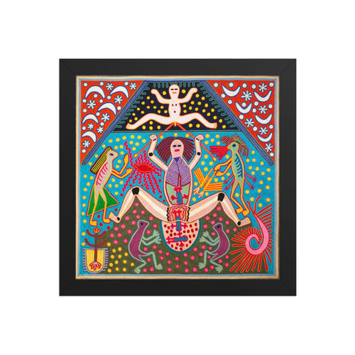 Huichol Yarn Painting Print • L - 167 - Huichol Arts