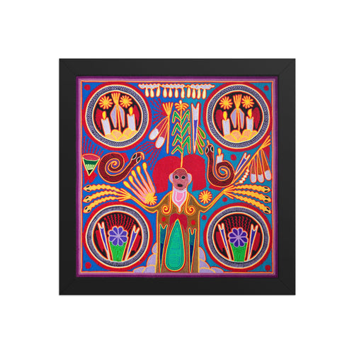 Huichol Yarn Painting Print • L - 168 - Huichol Arts