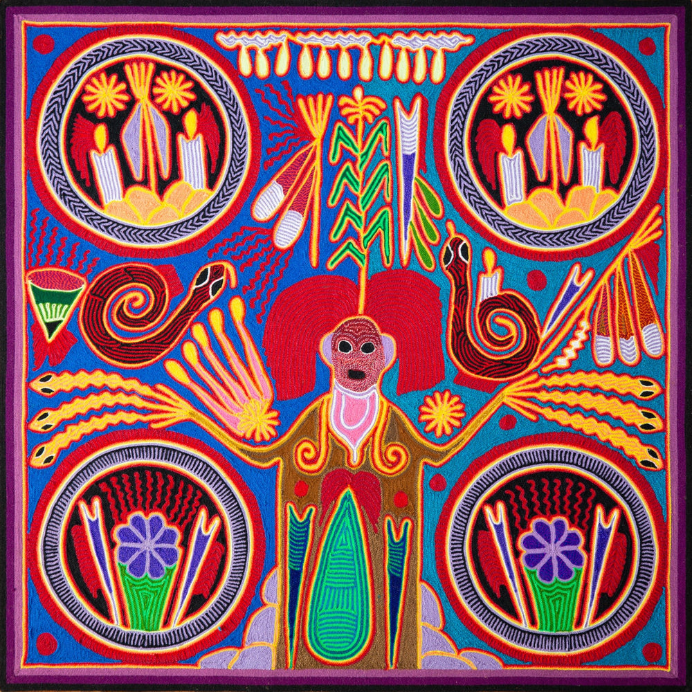 Huichol Yarn Painting Print • L - 168 - Huichol Arts