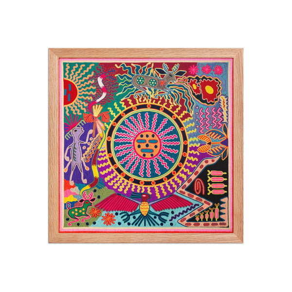 Huichol Yarn Painting Print • L - 169 - Huichol Arts
