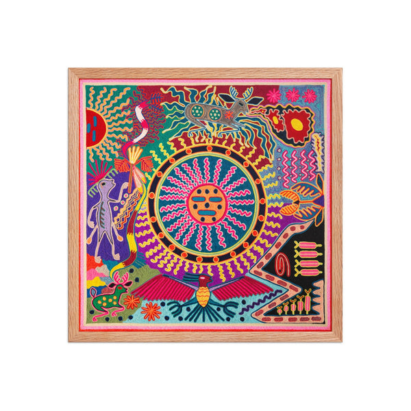 Huichol Yarn Painting Print • L - 169 - Huichol Arts