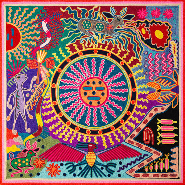 Huichol Yarn Painting Print • L - 169 - Huichol Arts