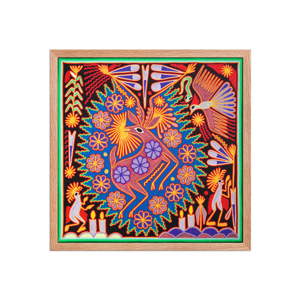 Huichol Yarn Painting Print • L - 172 - Huichol Arts