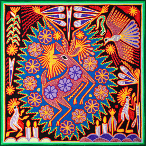 Huichol Yarn Painting Print • L - 172 - Huichol Arts